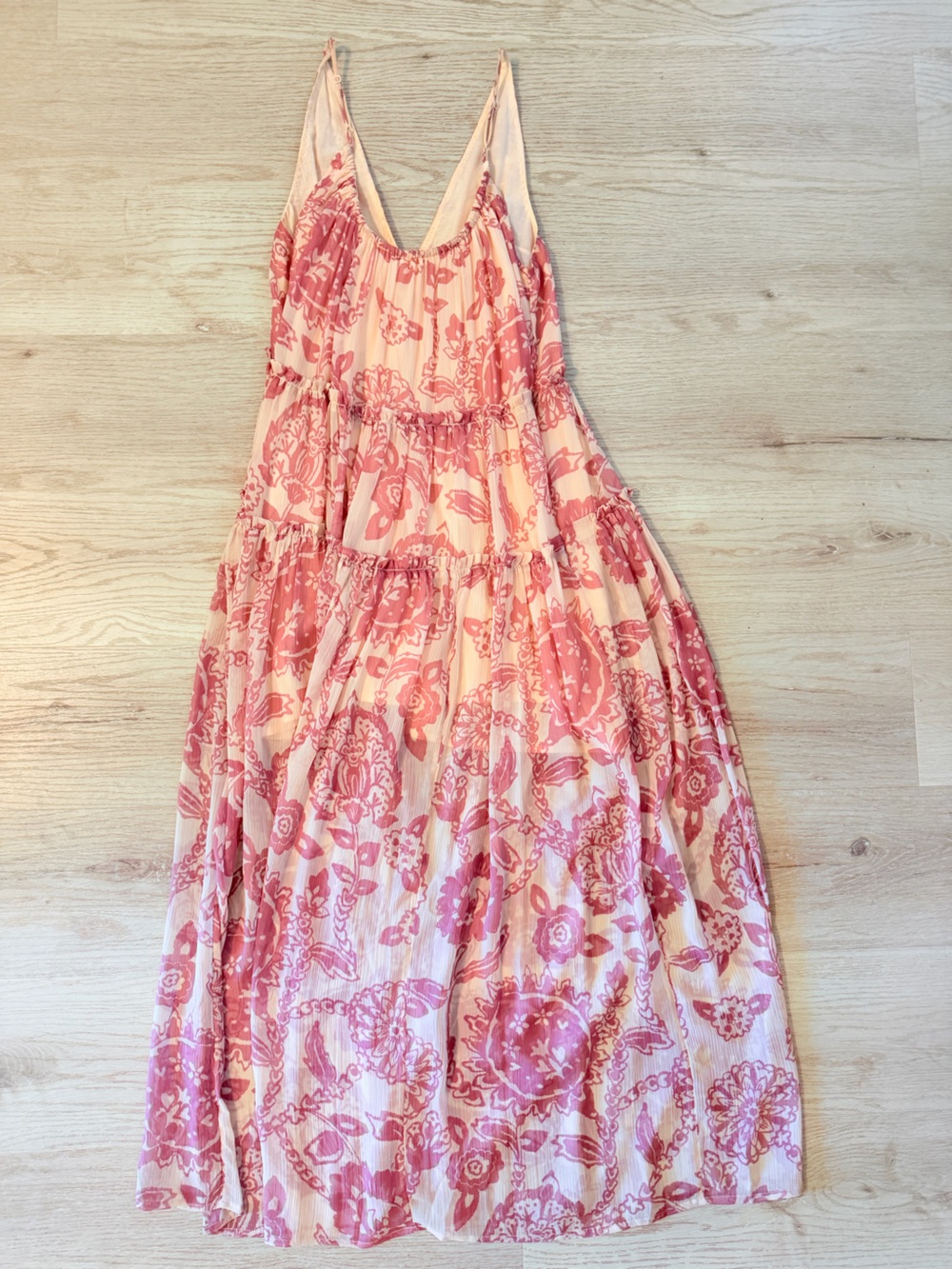 Free People Pink Boho Floral Maxi Dress size XS - Picture 7 of 7